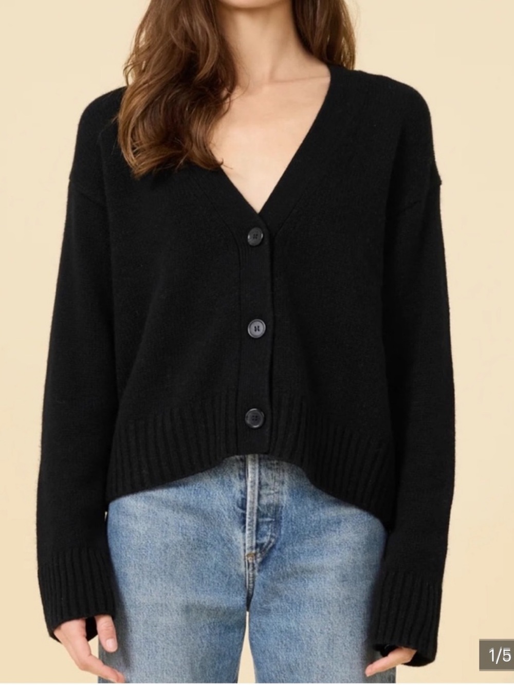 RACHEL Rachel Roy Black V-Neck Button Cardigan Sweater Size XS Lightweight